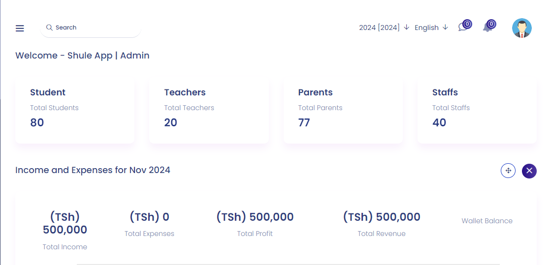 Dashboard Page
